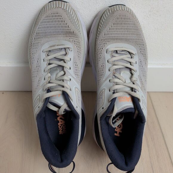 Hoka One One Bondi 7 Shoes Womens 9 Lunar Rock Running Gray Sneakers Athleisure - Picture 8 of 10